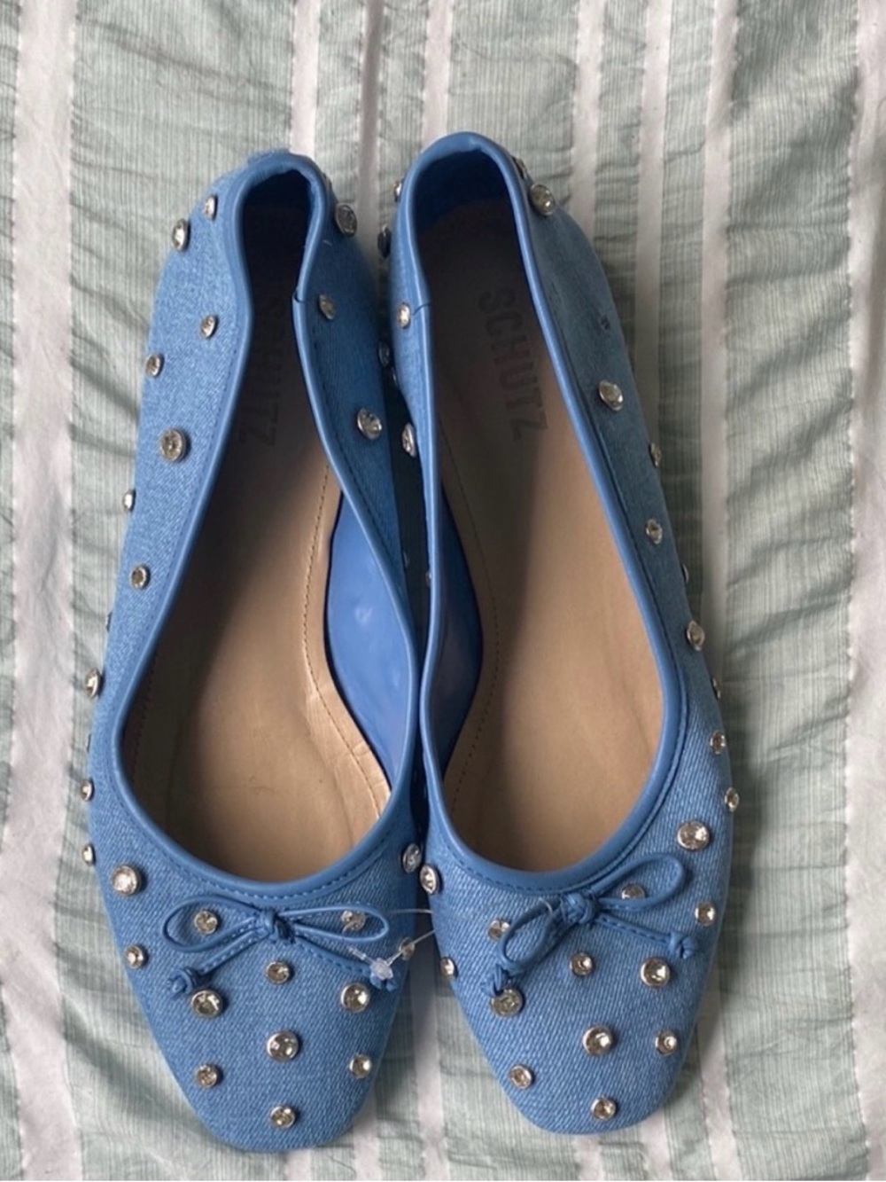 SCHUTZ Blue Perforated Flats